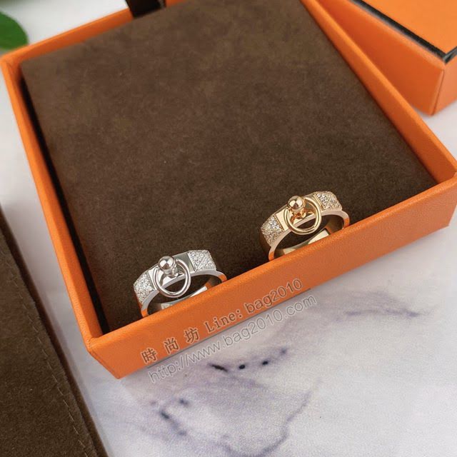 Hermes首飾品 愛馬仕925純銀女戒指 Hermes圓圈時尚鉚丁戒指  zgh1506